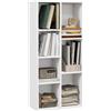 Libreria Moderna A Cubi Con 7 Ripiani, In Legno Truciolato, 50x24x106 Cm, Bianca
