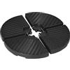 Base Per Ombrellone A Braccio Da 4 Pezzi In Hdpe Riempibili Con Acqua E Sabbia, Ø100x8 Cm, Nero