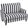 Poltrona Da Salotto Con Seduta Ampia In Velluto A Righe Con Molle A S, 115x82x82 Cm, Nero E Bianco
