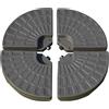 Basamento Per Ombrellone Decentrato Da Giardino Con Base A Croce, Set 4 Mattonelle In Hdpe Da 66x45x10cm