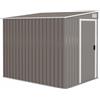 Capanno Attrezzi In Metallo 1.5x2m Con Base, Porta Scorrevole E Tetto Inclinato, Grigio Chiaro
