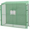 Serra Da Giardino A Muro Con 2 Porte Avvolgibili E Copertura In Pe Anti Uv, 200x80x200cm, Verde