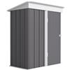 Casetta Da Giardino Porta Attrezzi In Acciaio Con Porta Bloccabile, 161x95x163/181cm, Grigio