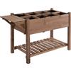 Letto Per Orto Rialzato In Legno Con Ripiano Pieghevole E Mensola Inferiore, 123x54x80cm