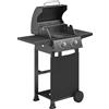 Barbecue A Gas Propano Con 2 Bruciatori, Portatile, Termometro, Nero