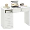 Scrivania Per Camera O Ufficio In Legno Con 2 Cassetti E 2 Chiavi, 110x50x76cm - Bianco