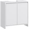 Mobile Sottolavabo Bagno Con 2 Ante Decorate E Intaglio A U Per Tubi, 60x30x60cm, Bianco