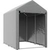 Capanno Attrezzi Tenda Garage Con Copertura Anti Uv E Telaio In Metallo, 120x179x165cm, Grigio Chiaro