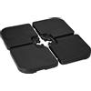 Basamento Per Ombrellone Set 4 Pezzi Impilabili Con Maniglie Integrate, In Hdpe, 99.7x99.7x8.3 Cm, Nero