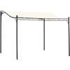 Gazebo Pergola 3x3m Da Giardino Con Tenda Impermeabile Crema