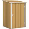 Casetta Da Giardino Porta Attrezzi In Acciaio Galvanizzato Con Porta A Battente, 100x104x160 Cm, Giallo