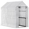 Serra A Casetta Con Rivestimento In Pe, Porta A Cerniera E 4 Ripiani, 186x120x190cm, Bianco
