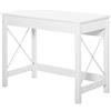 Scrivania Porta Pc Dal Design Moderno E Minimal, In Legno E Acciaio, 105x50x76 Cm, Bianco