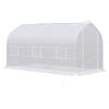 Serra A Tunnel AntI-Uv Con 6 Finestre A Rete E Ingresso Arrotolabile, In Metallo E Pe, 4x2x2 M, Bianco