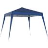 Gazebo Pieghevole Da Giardino 2.4x2.4m Con Struttura In Acciaio E Corde Antivento, Blu