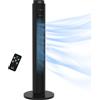 Ventilatore A Torre 45w A 4 Modalità E 3 Velocità Con Timer Da 12h, In Abs, Ø31.5x96 Cm, Nero