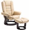 Set Poltrona Relax E Pouf Poggiapiedi, Girevole A 360° E Reclinabile, Similpelle pu
