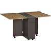 Tavolo Pieghevole Da Pranzo In Truciolato Con 2 Cassetti, 1 Armadietto, Max. 6 Persone, 140x76x76 cm