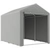 Capanno Porta Attrezzi E Tenda Garage Per Bici E Moto Con Copertura AntI-Uv, 1.6x2m, Grigio Chiaro