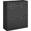 Mobile Scarpiera Da 12 Paia Con 2 Ripiani Interni Regolabili E 2 Cassetti, In Legno, 80x30x91.5 Cm, Nero