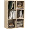 Mobile Libreria Moderno A 6 Cubi In Legno, 65.5x30x97.5 Cm, Color Rovere