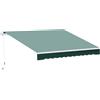 Tenda Da Sole A Bracci 2.5x2m Avvolgibile Manuale In Alluminio E Poliestere Verde