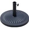 Base Ombrellone Rotonda Per Pali Da Ø3,8-4,8cm Con Decorazione E Manopola, Peso 15kg Ø49x32cm