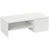 Tavolino Da Caffè In Legno Con Piano Scorrevole E Ripiano Aperto E A Scomparsa, 110x52x36 Cm, Bianco