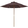 Ombrellone Da Giardino 2.5x2.3 M A 6 Stecche Con Manovella, In Legno E Poliestere, Marrone