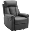 Poltrona Relax Reclinabile Imbottita Ergonomica Con Poggiapiedi Pelle Pu 80 X 97 X 107cm Nero