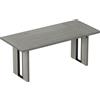 Tavolo Da Pranzo In Stile Industriale Per 8 Persone Max, In Legno E Acciaio, 180x80x75 Cm, Grigio