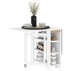 Tavolo Pieghevole Pranzo Con 2 Ribalte E Ripiani Espandibile Per 4 Persone, 120x60x75 Cm, Bianco