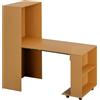 Tavolo Pieghevole Da Pranzo Max 3 Persone, In Truciolato E Acciaio, 75x144x144.5 Cm, Color Legno