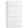 Cassettiera Moderna 5 Cassetti Antiribaltamento In Legno, 55x33x100 Cm, Bianco Lucido
