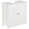 Mobile Sottolavabo Per Bagno Con Ripiano Regolabile, Mobiletto Sottolavabo Con Intaglio A U E 2 Ante, Mobile Bagno Salvaspazio, Adatto A Lavabi Con O