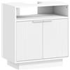 Mobile Sotto Lavabo Bagno Con Ripiano Interno Regolabile E Ripiano Aperto, In Legno, 60x33x63 Cm, Bianco