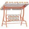 Dondolo Per Bambini Altalena Da Giardino 2 Posti 112x75x120cm Arancione