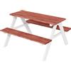Set Tavolo Da Picnic Per Bambini 3-8 Anni Con Panche In Legno, 89x79x50 Cm, Marrone
