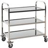 Carrello Da Cucina 3 Ripiani Aperti 4 Ruote Omnidirezionali Con 2 Freni Cuscinetti AntI-Collisione In Acciaio Inossidabile 430 Argento 90.5x50.5x88.2