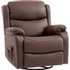 Poltrona Relax Reclinabile Con 8 Punti Massaggianti, Riscaldanti E Poggiapiedi, 87x97x100 Cm, Marrone