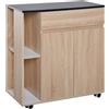 Carrello Da Cucina Con Ruote, Carrello Cucina Con Cassetti Armadietto In Legno Truciolato 78x39.5x88.5cm