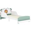 Letto Per Bambini 3-8 Anni Basso In Legno Con Spazio Contenitore E Sponde Laterali, 150x77x60 Cm, Verde