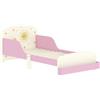 Letto Per Bambini 3-8 Anni Basso In Legno Con Spazio Contenitore E Sponde Laterali, 150x77x60 Cm, Rosa