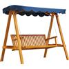Dondolo Da Giardino 3 Posti In Legno Con Baldacchino 205x133x186cm