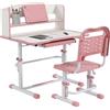 Set Scrivania Per Bambini Con Sedia Regolabile In Altezza E Piano Inclinabile, Età 6-12 Anni, Rosa