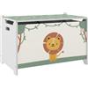 Baule Portagiochi Con Coperchio Per Bambini Per Giocattoli E Vestiti, 60x37x39 Cm, Verde