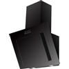 Respekta Cappa Cucina Inclinata Con Spazio Per La Testa, Cappa Cucina Verticale 60 Cm, Scocca In Metallo Con Vetro Nero, Funzione Di Scarico E Ricircolo, CH21060SBZ, B, 56 - 62 Db