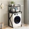 Nordivo Piano 3 Lavatrice Scaffale,Tamburo Lavastoviglie Ripiano Di Stoccaggio,Mobile Sopra Lavatrice,Colonna Lavatrice Asciugatrice,Per Bagno, Lavanderia(Black,150cm/59.5in)