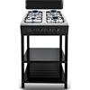 bajrl Piano cottura a gas GPL a 4 fuochi con protezione contro i guasti alla fiamma, pannello in vetro e design ad alta efficienza energetica for il piano da tavolo
