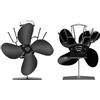 YINZHD Ventilatore for stufa a 4 pale alimentato a calore Bruciatore a legna Ecologico Ventilatore for camino silenzioso Casa calda invernale Distribuzione efficiente del calore(Stove fan)